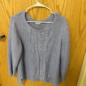 Women's Blue Cable Knit Sweater